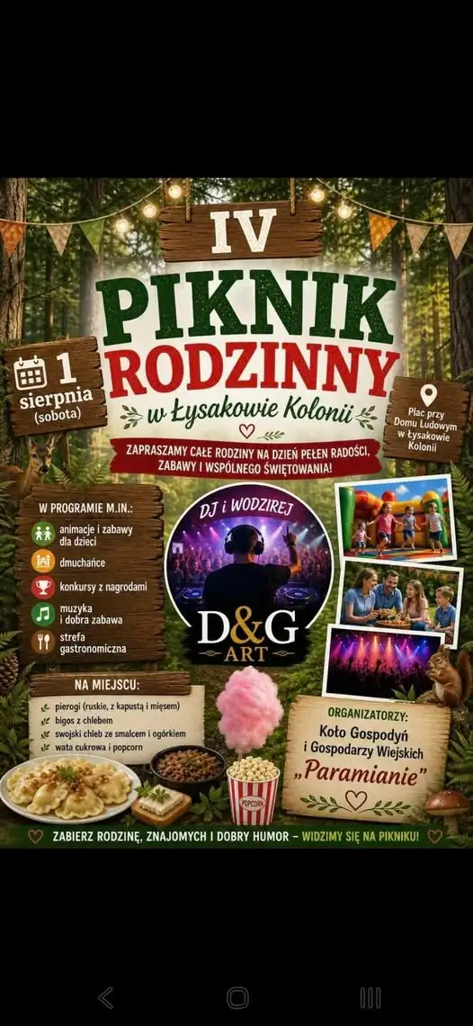 IV Piknik Rodzinny „Bezpiecznie i Aktywnie” w Łysakowie Kolonii – integracja i atrakcje dla całych rodzin