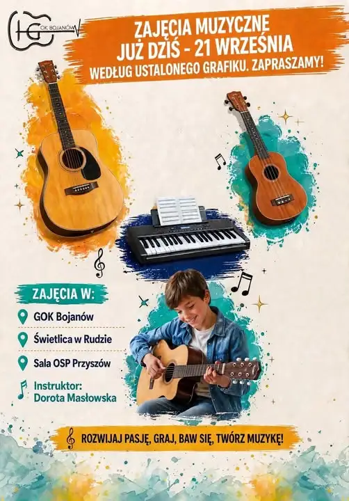 GOK Bojanów zaprasza na zajęcia muzyczne – bez ocen i stresu