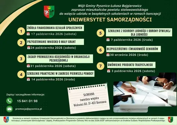 Bezpłatne szkolenia dla mieszkańców powiatu stalowowolskiego – Uniwersytet Samorządności
