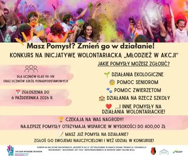 Stalowa Wola: rusza konkurs „Młodzież w akcji” na inicjatywy wolontariackie