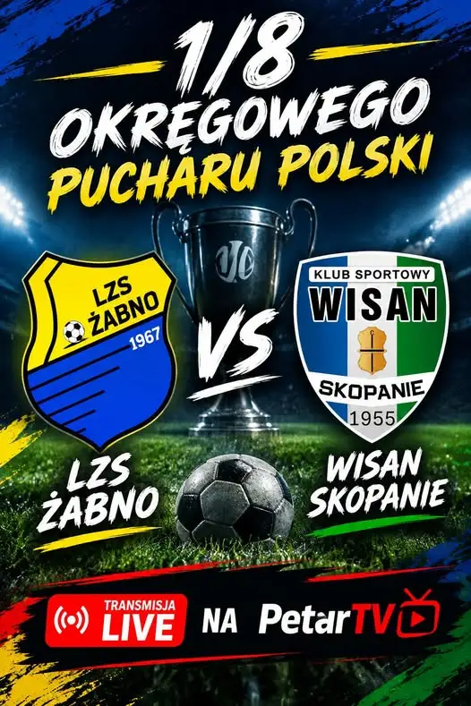 Zabno zagra w 1/8 Pucharu Polski z Wisan Skopanie. Transmisja online