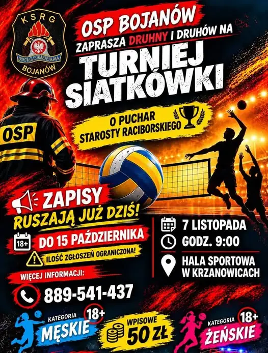 Turniej siatkówki w Bojanowie – zapisy trwają, patronat burmistrza Krzanowic