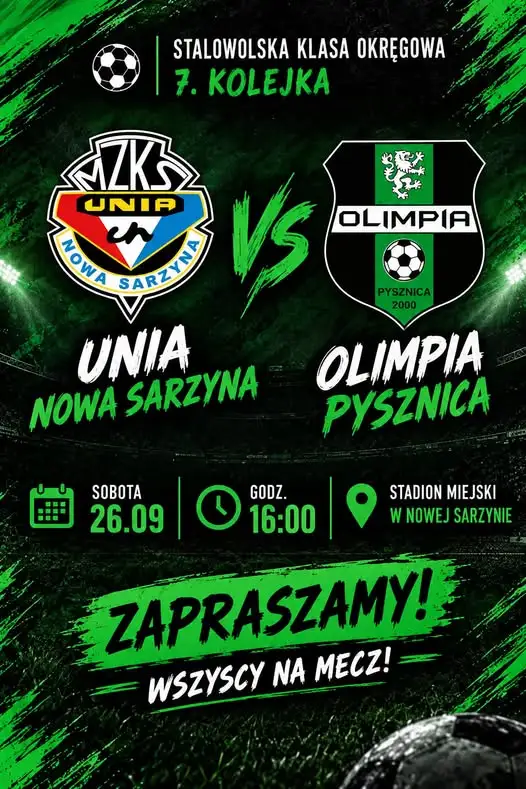 Olimpia Pysznica zagra z liderem. 7. kolejka w Nowej Sarzynie
