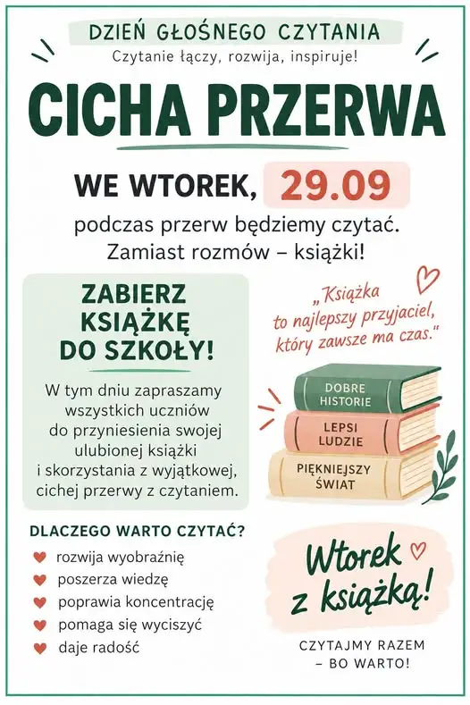 Dzień Głośnego Czytania w Radomyślu nad Sanem – „Cicha Przerwa z książką” już 29 września