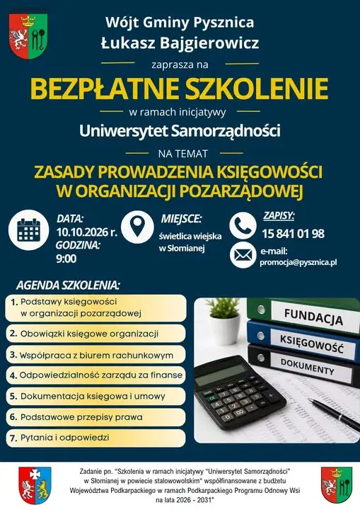 Uniwersytet Samorządności: szkolenie o księgowości w NGO w Słomianej