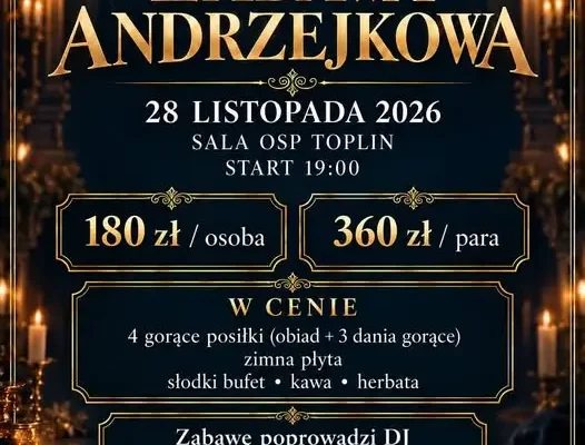 Zabawa andrzejkowa w OSP Toplin – zapisy do 10 listopada