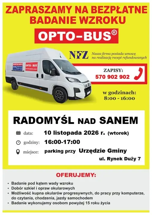 Bezpłatne badanie wzroku w Radomyślu nad Sanem – 10 listopada 2026