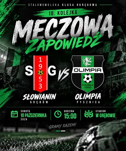 Olimpia Pysznica walczy o punkty w Grębowie. Derby tabeli już w sobotę