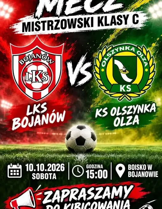 LKS Bojanów zmierzy się z KS Olszynka Olza w 9. kolejce Raciborskiej Klasy C