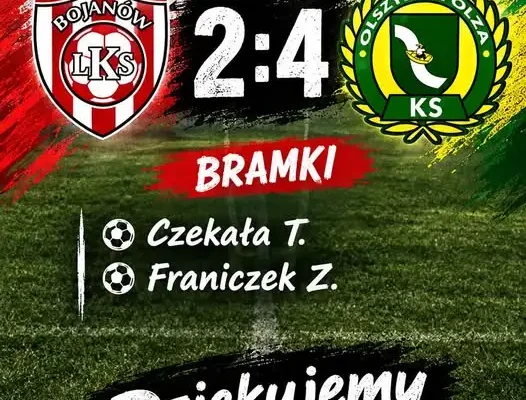 LKS Bojanów przegrywa z KS Olszynka Olza 2:4 po ambitnej walce