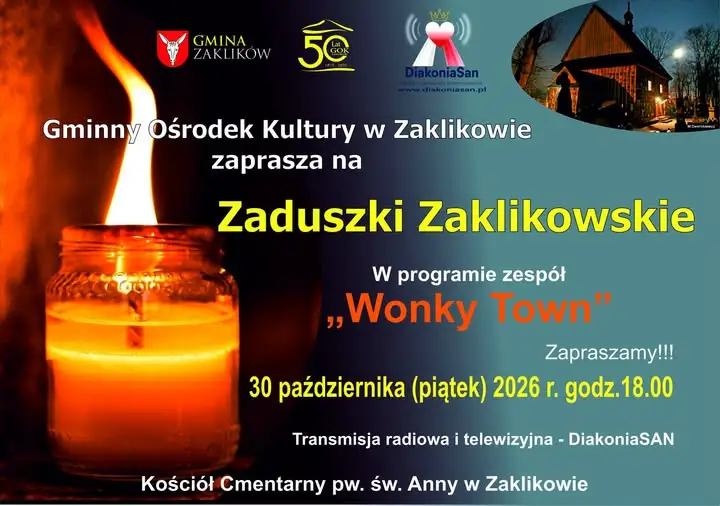 Zaduszki Zaklikowskie z zespołem Wonky Town – koncert w kościele św. Anny