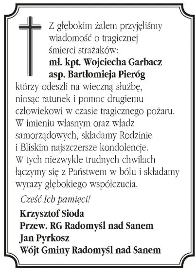 Tragiczny pożar. Zginęli strażacy z gminy Radomyśl nad Sanem
