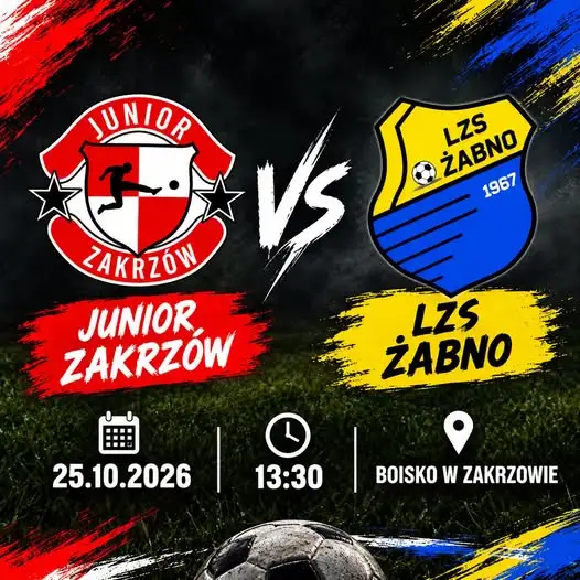 Ząbki Ząbno zagrają na wyjeździe z UOKS Junior Zakrzów