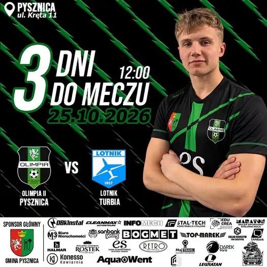 Olimpia Pysznica gra z Lotnikiem Turbia – zaproszenie na niedzielny mecz
