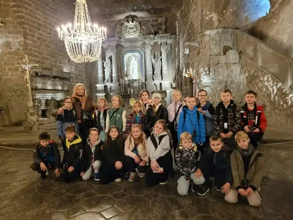 Trzecioklasiści z Pysznicy odkrywali podziemia Kopalni Soli w Wieliczce