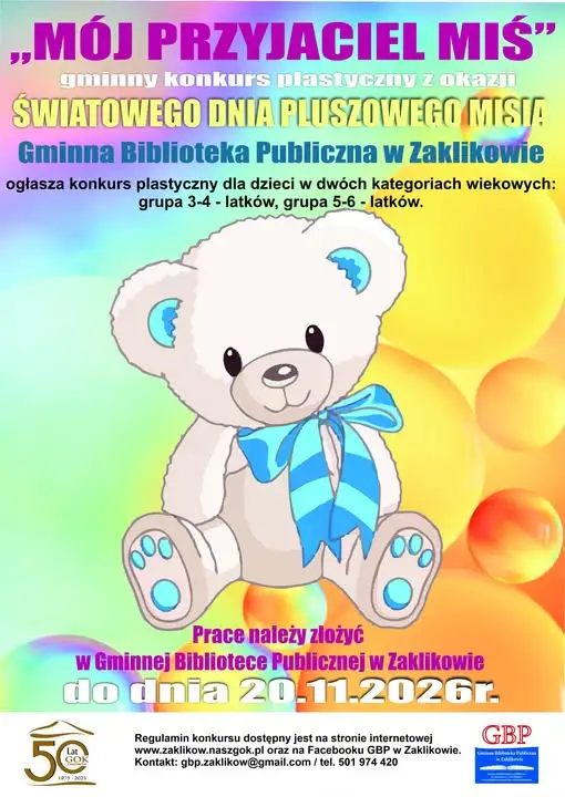 Konkurs plastyczny „Mój przyjaciel miś” dla przedszkolaków z gminy Zaklików